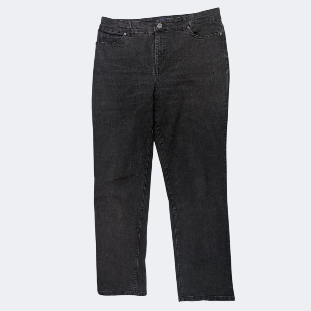 Bandolino Mandie Mid-Rise Black Denim Straight Leg Jeans 12